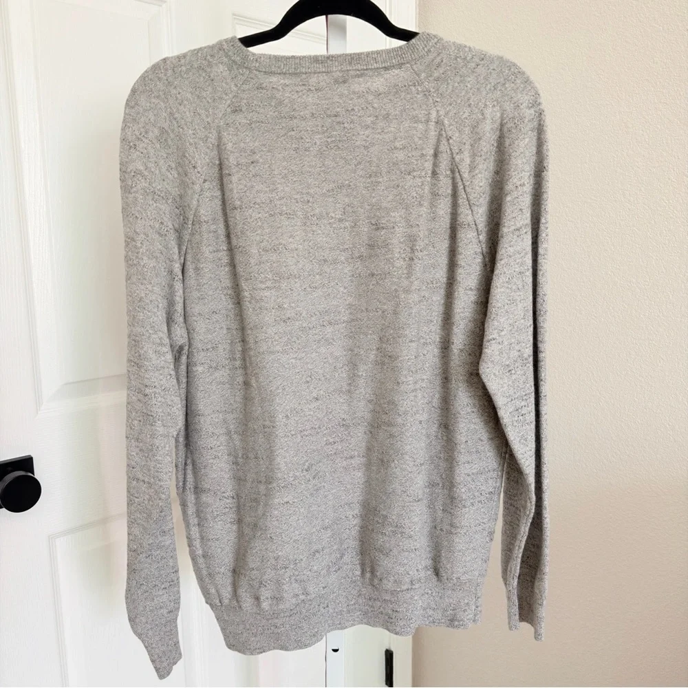 J.Crew Raglan Budded‎ Crewneck Sweater Heather Gray Men's Size Large